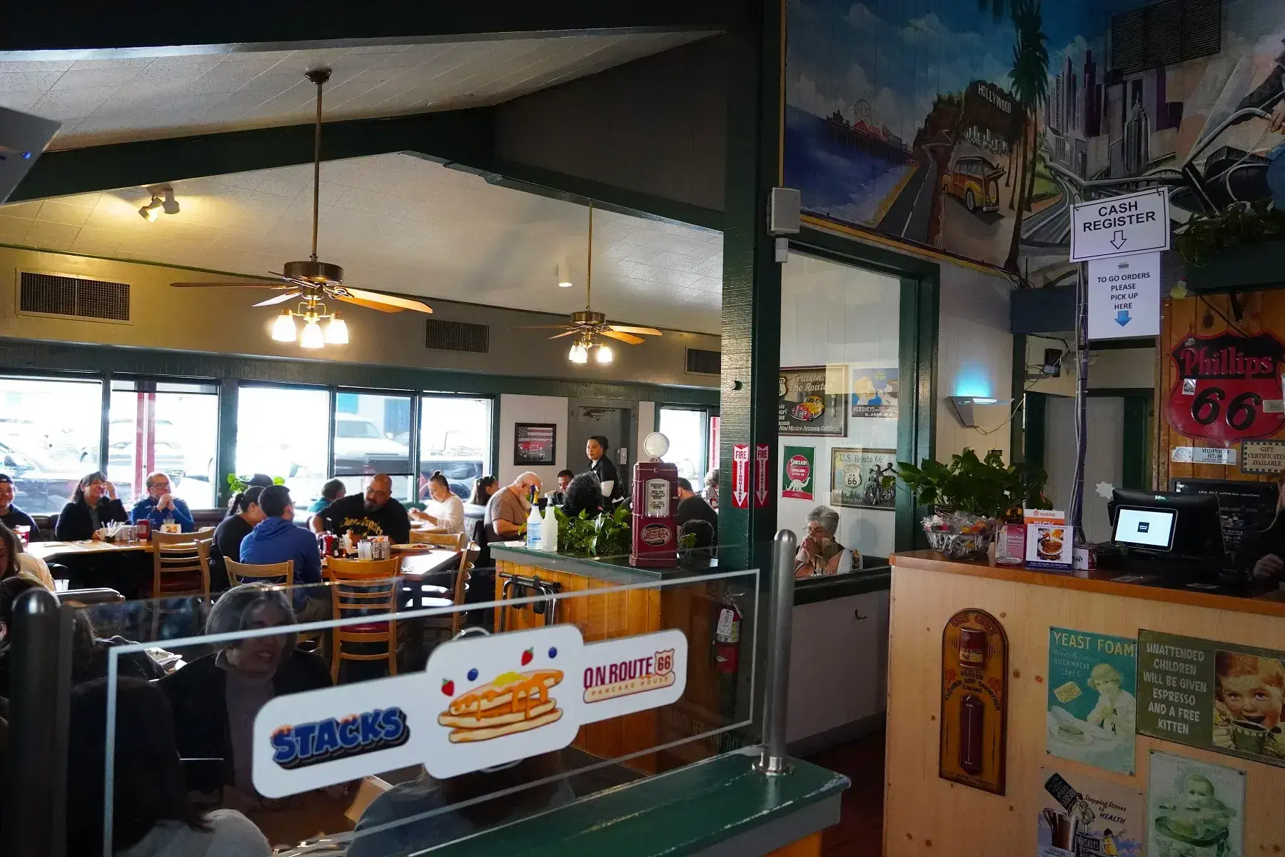 Stacks on Route 66 diner